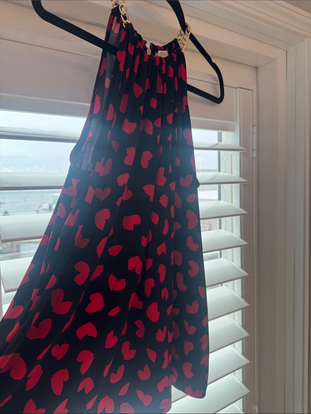 Michael Kors Black Halter Tunic with Red Heart Print - Picture 3 of 7